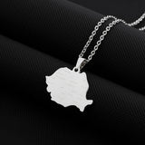2024 new fashion stainless steel Romania map with city pendant necklace temperament everything collarbone chain birthday anniver