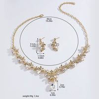 Ladies' Sparkling Flower Set, Necklace, Earrings, Jewelry Set, Suitable for Wedding, Party, Festival Gifts
