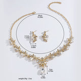 Ladies' Sparkling Flower Set, Necklace, Earrings, Jewelry Set, Suitable for Wedding, Party, Festival Gifts