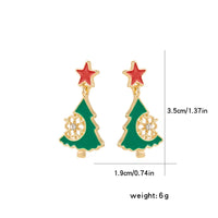 Fashion New Shiny Snowflake Christmas Tree Earring Rhinestone Simple Stud Earrings Women's Wedding Jewelry Earrings