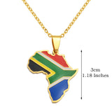 3CM Hip-Hop Africa Map Pendant Necklaces Stainless Steel Jewelry Kenya Mali Senegal Somalia Ghana Sierra Leone Liberia #350221