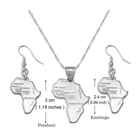 Anniyo Africa Map Jewelry Sets Pendant Necklaces Earrings For Women Egypt Ethiopian Nigeria Sudan Congo  #002306S