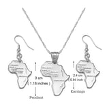 Anniyo Africa Map Jewelry Sets Pendant Necklaces Earrings For Women Egypt Ethiopian Nigeria Sudan Congo  #002306S