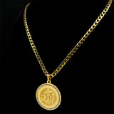 Catholic Saint Benedict Pendant Necklace for Women Men Stainless Steel Gold Color Rhinestone Religion Male Chain Jewelry