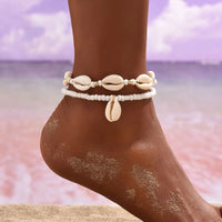 Resin Beads Natural Shell Anklets Fashion Shell White Ankle Bracelet Shell Necklace Beach