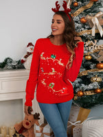Christmas Knitted Pullover Sweater For Women 2025 Autumn And Winter New Fashion Casual Loose Sweater Womens Clothing