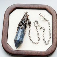 Silver Color 12 Faceted Natural Stone Crystal Pendant Pendulum for Divination 100% Clear Quartz Amethysts Pendulums Pendulo X334