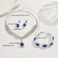 Elegant Bridal Jewelry Set Necklace Earrings with Sparkling Rhinestones Perfect for Weddings Parties