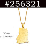 Anniyo Ghana Map With Province Name Pendant Necklaces Jewelry Ghanaian Country Maps @256321