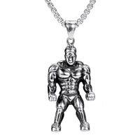 FIREBROS 2025 New Stainless Steel Vintage Gym Fitness Dumbbel Pendant Necklace Men Women Hiphop Rock Jewelry Gift Dropshipping