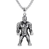 FIREBROS 2025 New Stainless Steel Vintage Gym Fitness Dumbbel Pendant Necklace Men Women Hiphop Rock Jewelry Gift Dropshipping