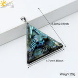 CSJA Natural Stone Labradorite Heart Pendant for Making Necklace Animal Owl Fox Carving Pendants Jewelry Gift Men H480