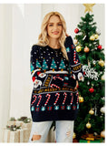 Autumn And Winter Christmas Tree Sweater Pullover Small Snowman Sweater New Fashion Elegant Casual Loose Top Sweater 2025