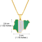 Anniyo 3CM Nigeria Map Flag Pendant Necklaces Nigerian Maps Jewelry National Day Gifts @120762