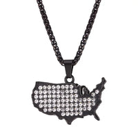 Multiple Countries Map Pendant Necklaces for Woman Man Gold Color IN USA HT ML MU CM PL UAE Africa CZ Map Unisex Jewelry Gift