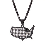 Multiple Countries Map Pendant Necklaces for Woman Man Gold Color IN USA HT ML MU CM PL UAE Africa CZ Map Unisex Jewelry Gift