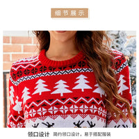 Christmas Knitwears Sweater Women Autumn And Winter New O Neck Long Sleeve Printed Fashion Casual Knitted Pullovers Feminina Top