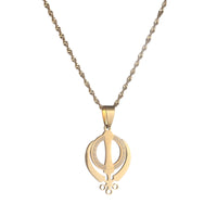 Stainless Steel Sikhism Necklace Pendant Sikh Khanda Jewelry Gold Color Sikhs Necklaces India Pakistan Malaysia Religious