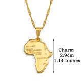Anniyo Africa Map Pendant Necklace Women Men Silver Color/Gold Color Ethiopian Jewelry Wholesale African Hiphop Item @132106