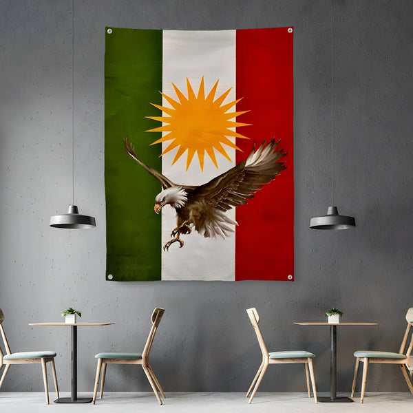 Kurdistan FLAG Pattern Clear HD Flag Home&Garden Outdoor Microfiber Printed Decoration Background Art Banner