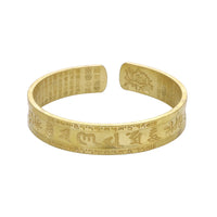 Vintage Buddhist Heart Sutra Cuff Bracelets Men's Six Character True Word Adjustable Bangles Religious Wish Talisman Jewelry