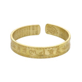 Vintage Buddhist Heart Sutra Cuff Bracelets Men's Six Character True Word Adjustable Bangles Religious Wish Talisman Jewelry