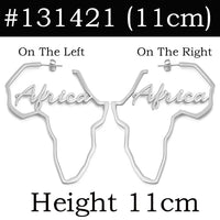 Anniyo 11cm/7cm Africa Map Stud Earrings Stainless Steel Large Hyperbole Big Earrings Ethnic Jewelry  #131421