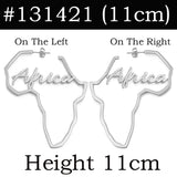 Anniyo 11cm/7cm Africa Map Stud Earrings Stainless Steel Large Hyperbole Big Earrings Ethnic Jewelry  #131421