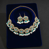 Luxury Elegant Crystal Wedding Jewelry Set Women Vintage Water Drop Earring Necklace Set Indian Gold Color Bijoux Bride Gift