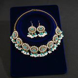 Luxury Elegant Crystal Wedding Jewelry Set Women Vintage Water Drop Earring Necklace Set Indian Gold Color Bijoux Bride Gift