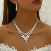 5PC Women's Trendy Claw Chain Leaf Earrings Necklace Bracelet Ring Jewelry Set Wedding Banquet Party Holiday Gift