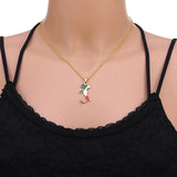 Italian map pendant stainless steel necklace famous ethnic style female niche design sense of light luxury geometric drip oil je