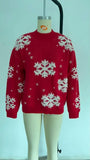 Christmas 2025 Women's Knitted Sweater Snowflake Warm Thicken Jacquard Jumper Oversized Knitwear Full Sleeve Pullovers Xmas Look