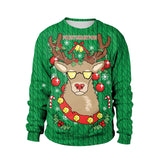 Men Women Llama Ugly Christmas Sweatshirt 3D Funny Print New Year Eve Xmas Sweater Couples Pullover Holiday Party Jumper Tops