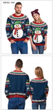 2024 Christmas Couples Sweatshirts Snowman Christmas Tree Pattern Costume Pullovers Winter Jumpers Warm Thicken Streetwear