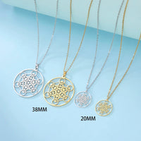 Skyrim Stainless Steel Angel Seal Archangel Metatron Cube Necklace Women Men Sacred Geometry Amulet Religious Spiritual Jewelry