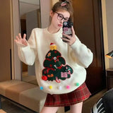 Round Neck Christmas Sweater for Women 2025 New Winter Lazy Heavy Industry Knitted Sweater