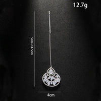 Stonefans Indian Geometric Zircon Forehead Chain Wedding Hair Jewelry Boho Accessories Hollow Crystal Headpiece Tiara for Women