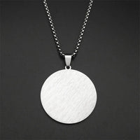 Islamic Muslim Allah Quran Round Pendant Necklace for Women Men Stainless Steel Gold Color Arabic Quotes Chain Amulet Jewelry