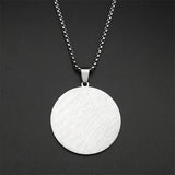Islamic Muslim Allah Quran Round Pendant Necklace for Women Men Stainless Steel Gold Color Arabic Quotes Chain Amulet Jewelry