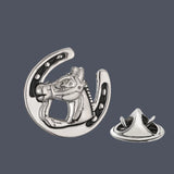 High end men's women's brooches Classic round animal horse head lapel pins hats scarves coats neckpins accessories jewelry gifts