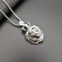 316L Stainless Steel Lion Animal Men crown corss Necklaces Chain Pendants Punk Rock Hip Hop Personality boy Jewelry