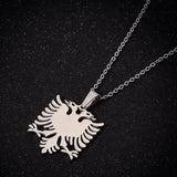 2024 New fashion stainless steel Albanian eagle pendant necklace temperament everything with cute animal collarbone chain access