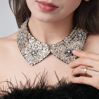 Pearl Beaded Lace Trim Collar Ribbons Women Necklace Wedding Jewelry for Clothes Dress  Beads Crystal Collar Wedding Jewelry