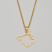 Anniyo Outline Spain Mallorca Map Pendant Necklaces Stainless Steel Spanish Jewelry #502562