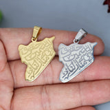 2pcs No Fade Africa Map Charms Stainless Steel Pendant for Jewelry Making Necklace Keychain Rune Eye of Horus Talisman DIY Craft