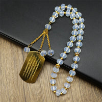 Islamic Imam Ali Zulfiqar Sword Car Pendant for Women Men Stainless Steel Gold Color Arabic Religion Blue Glass Chain Jewelry
