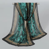 Indian Style New Chiffon Scarves Women Breathable Thin Simulation Silk Scarf Ladies Shawl And Wraps Women Printing Hijab Stole