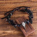 Gift Costume Cosplay Fairy Flower Leaf Headbands Photoshoot Simulated Elven Princess Tiara Black Flower Antler Crown Wedding