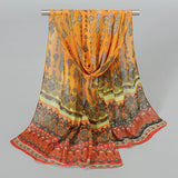 Indian Style New Chiffon Scarves Women Breathable Thin Simulation Silk Scarf Ladies Shawl And Wraps Women Printing Hijab Stole